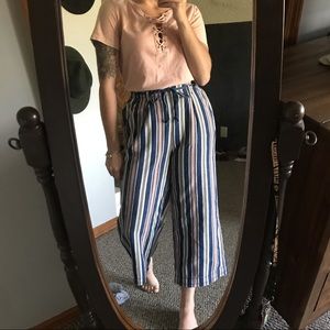 High Waist Wide Leg Cropped Pant
